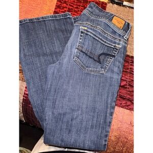 American Eagle Original Boot Cut Jeans Blue Stretch Denim Womens Size 4 Regular